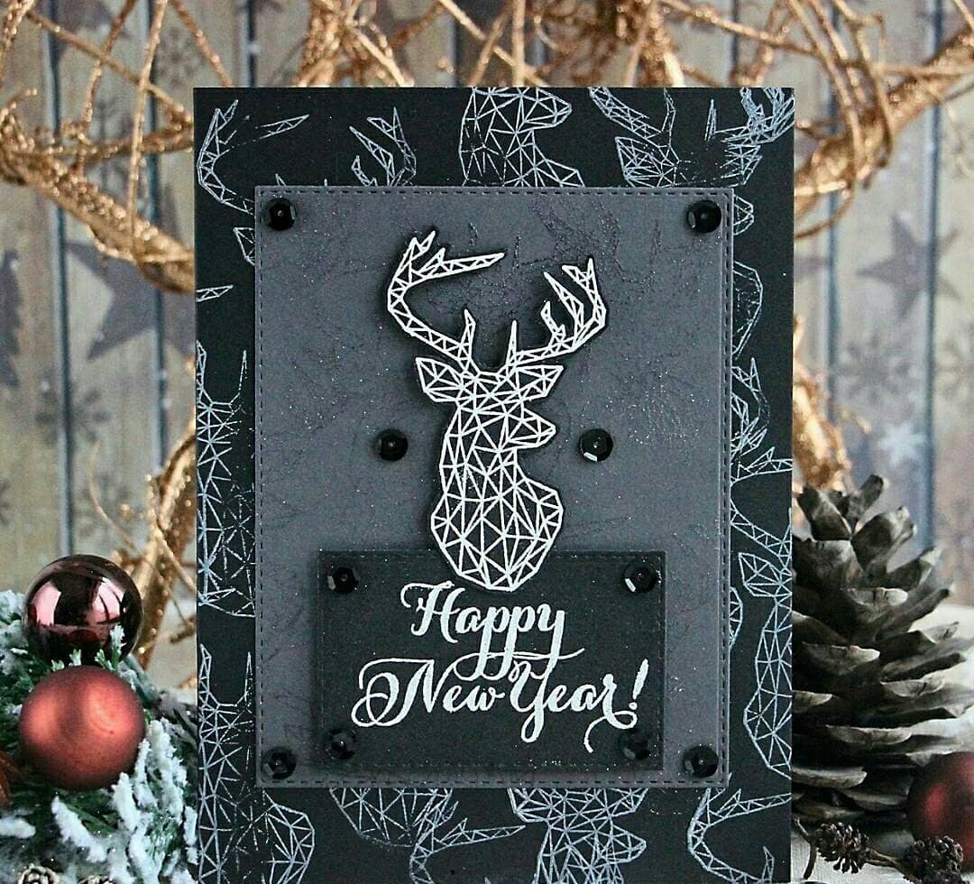 {FA060} Stamp set "Triangle deer"