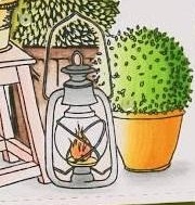 {RE077} Stamp "Kerosene lamp"