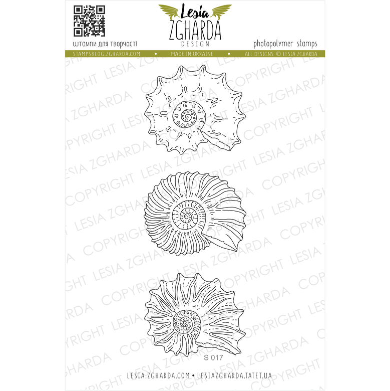 {S017} Stamp Set "Big Ammonites"