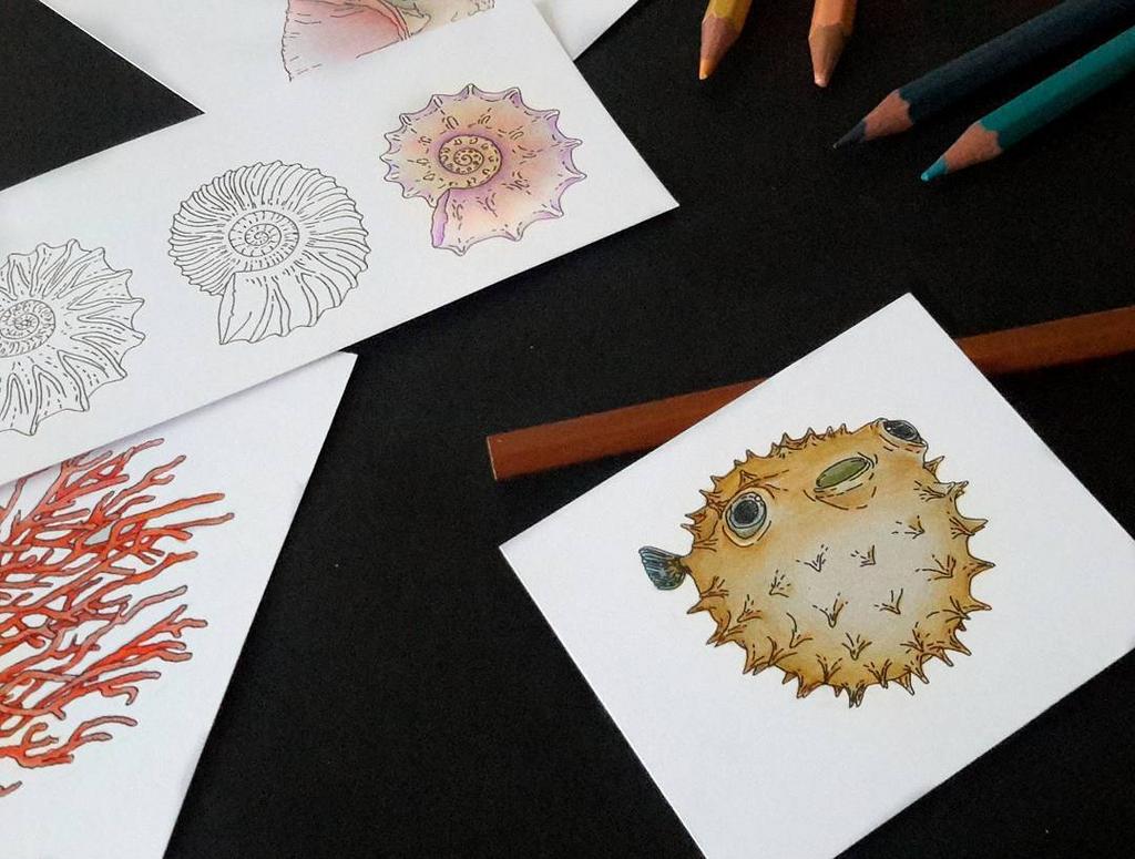 {S024} Stamp Set "Fugu fishes"