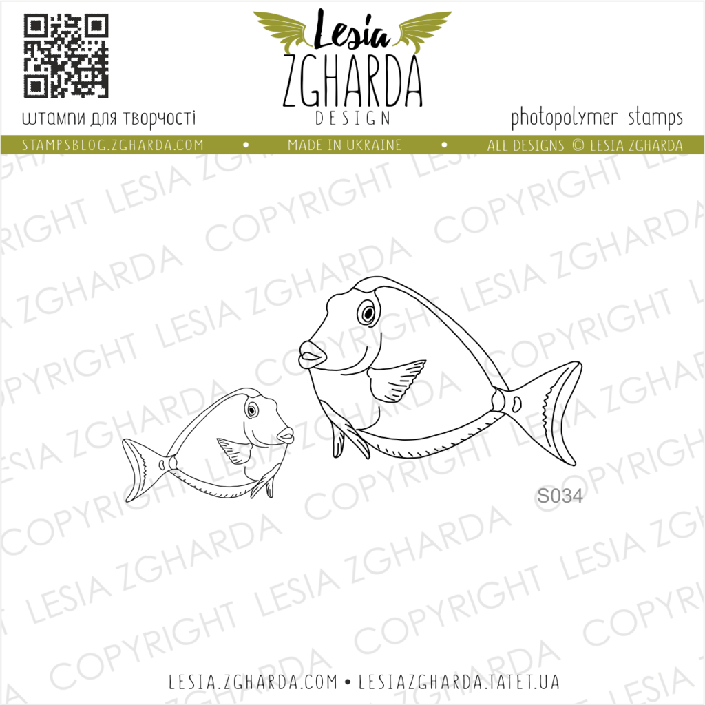 Image - Tropical fishes stamp set by Lesia Zgharda clear stamps