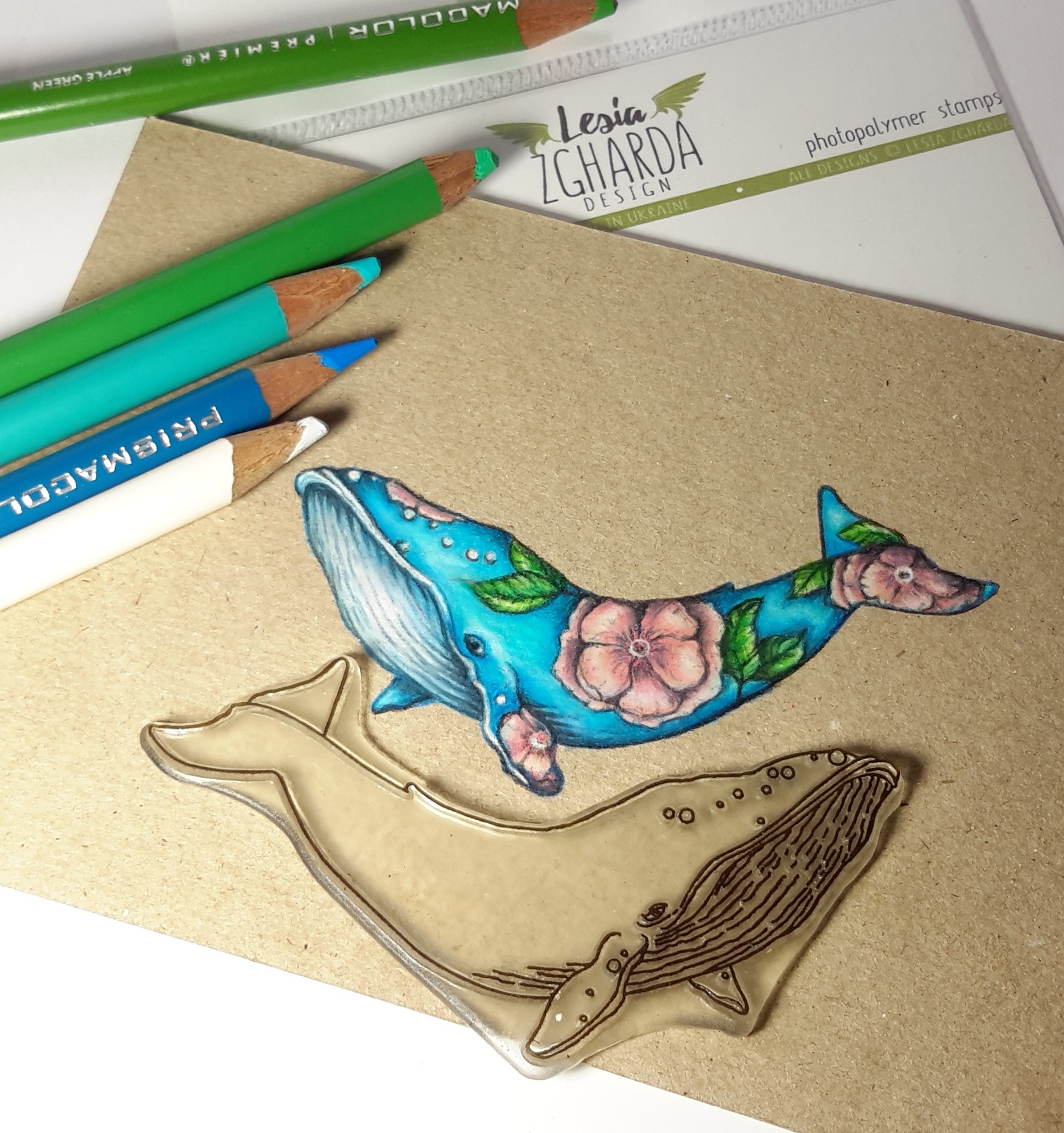 {S045} Stamp Set "Layered whale"