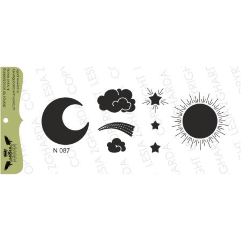{N087} Stamp Set ''Sun,moon,stars,clouds...''