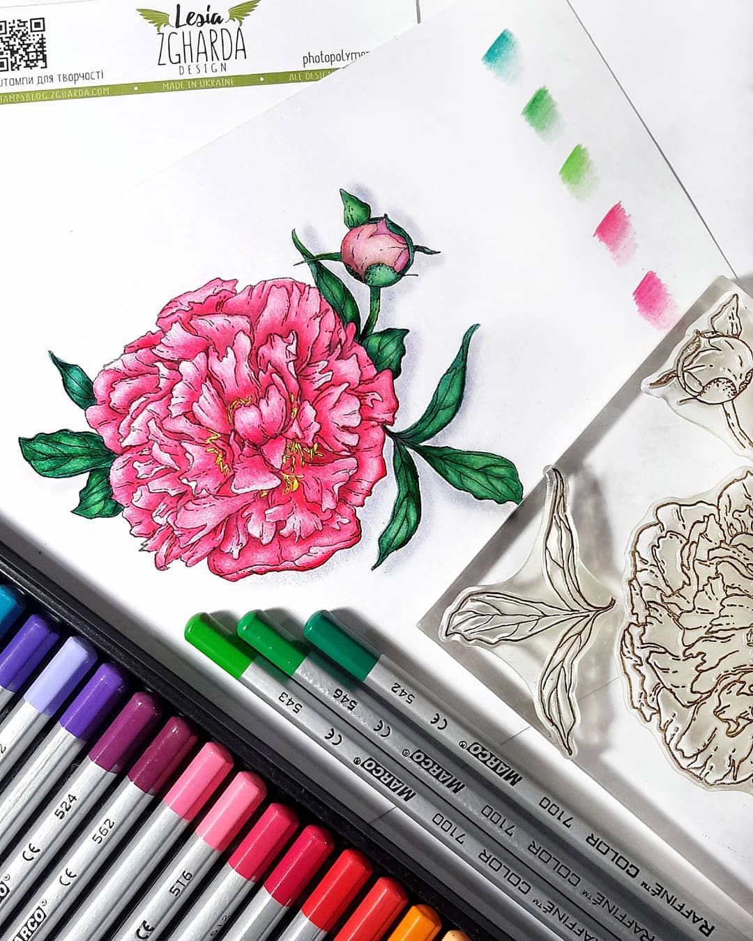 {FL122} Stamp Set "Peony"