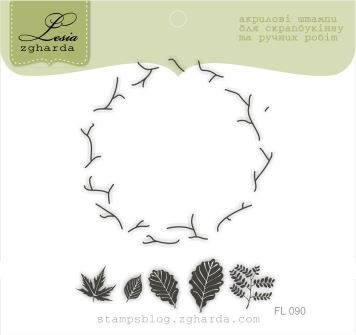 {FL090} Stamp Set "Wreath of twigs and small leaves"