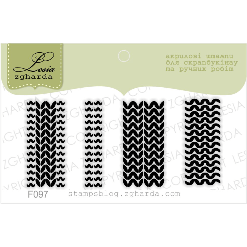 Image - Knitted (vertical) stamp set by Lesia Zgharda clear stamps