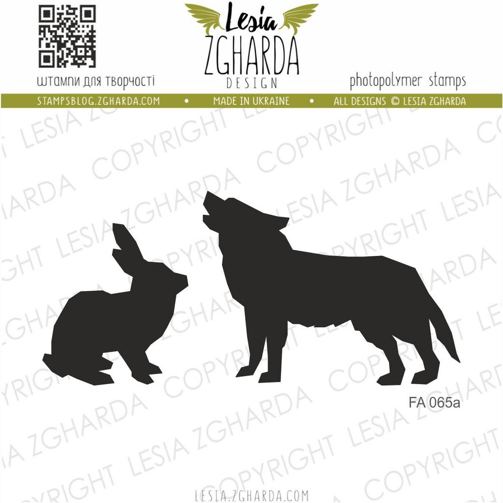 {FA065a} Stamp Set "Wolf and Rabbit"