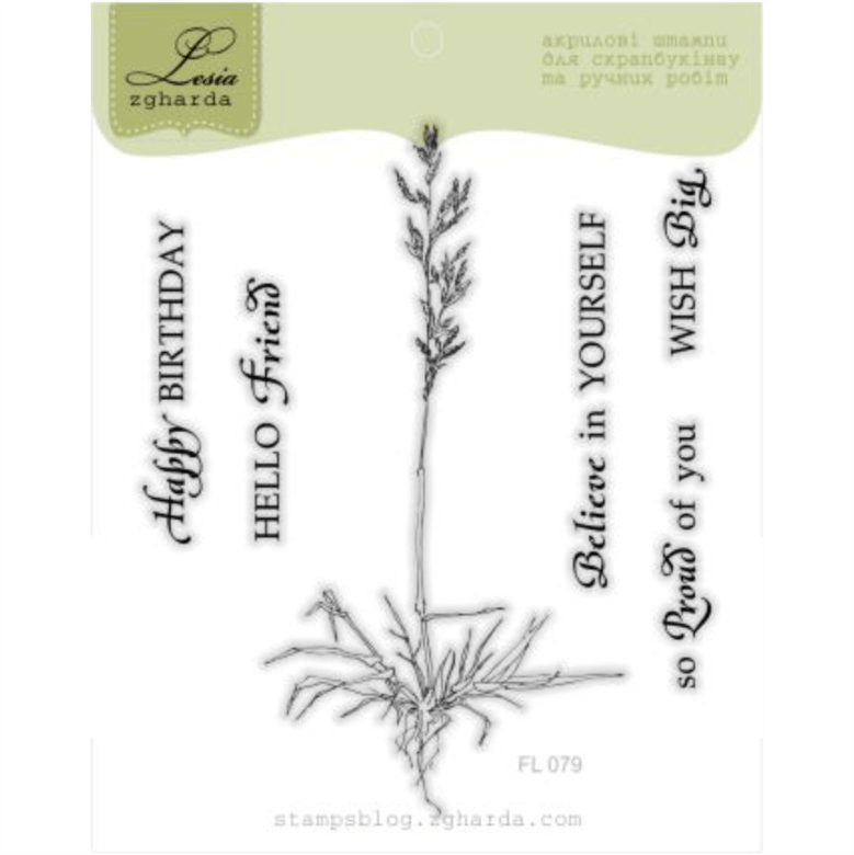 {FL079} Stamp Set "Grass with root"