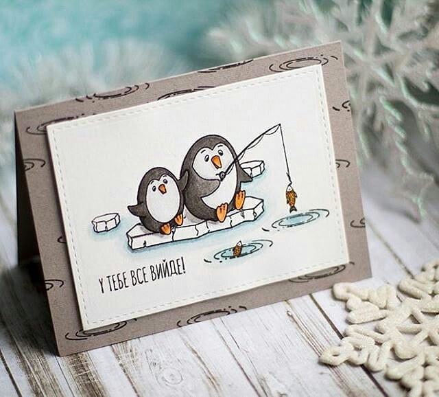 {FA103} Stamp Set "Penguin on the ice"