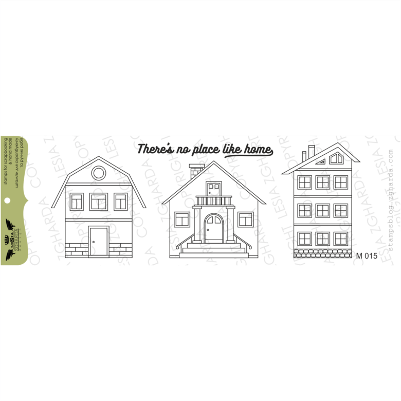 {M015} Stamps Set "The houses and inscription"