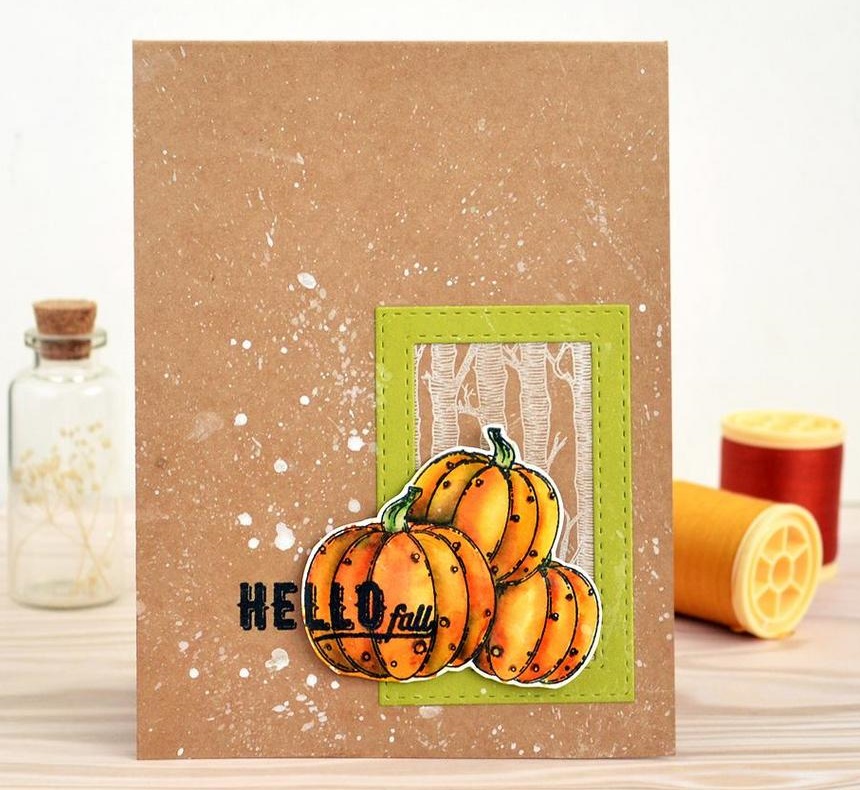 {TA120} Stamp "HELLO fall"