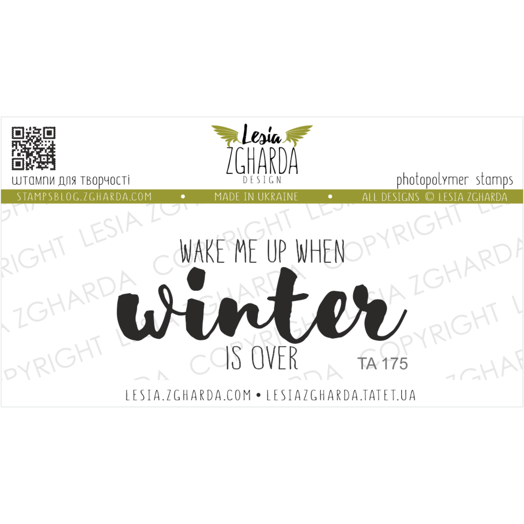{TA175} Stamp "Wake me up when winter is over"