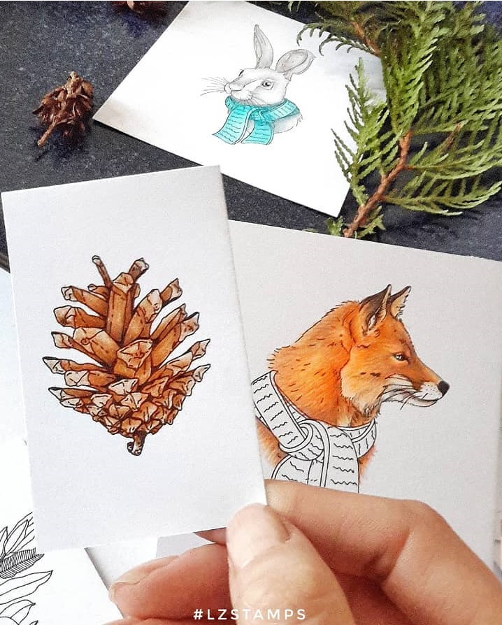 {FL225} Stamp Set "Pinecone"