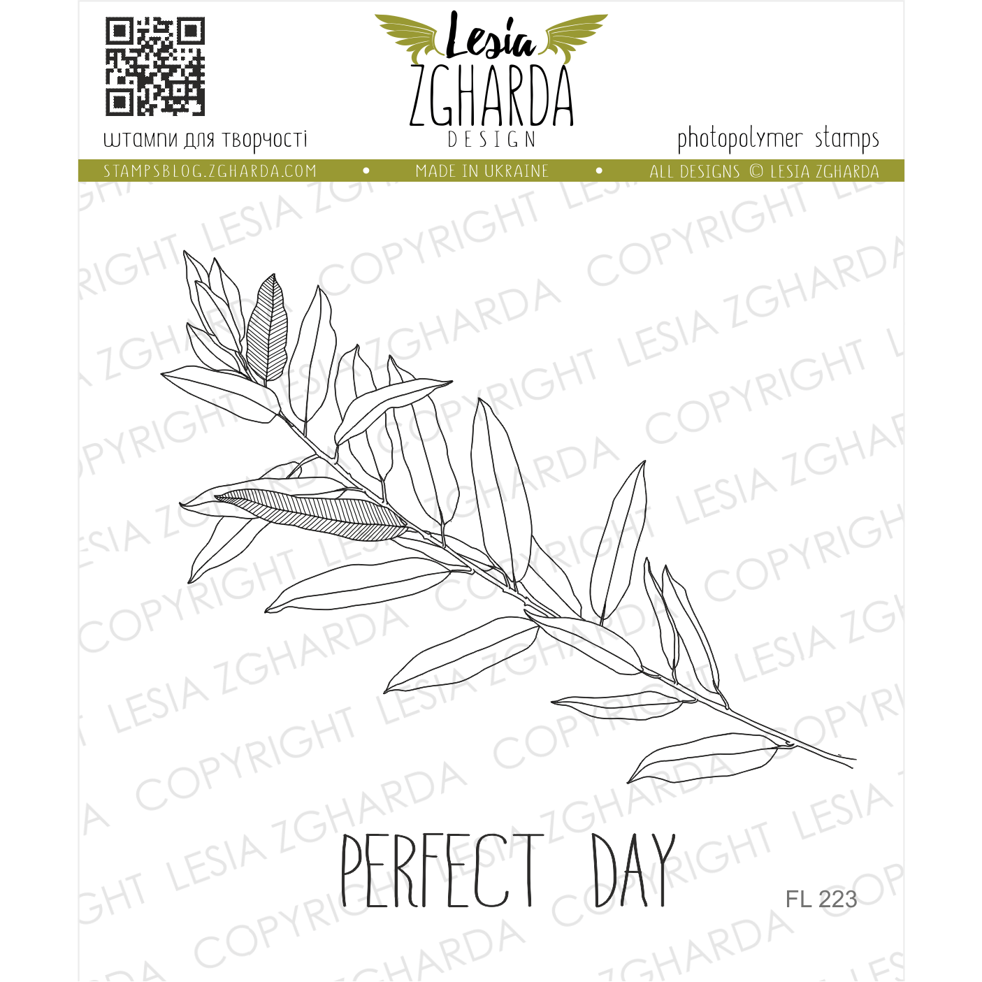 {FL223} Stamp Set "Perfect day | Branch frond with sentiments"