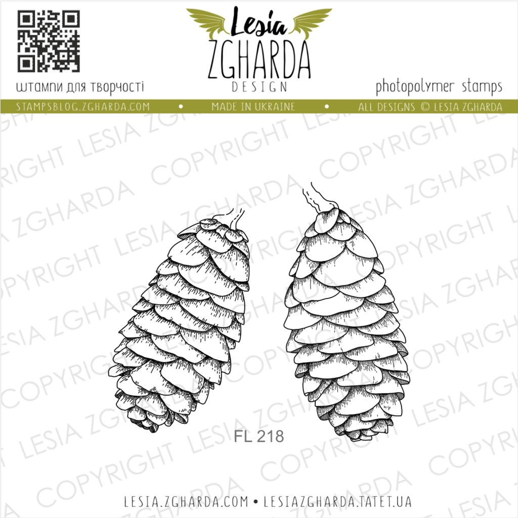 Image - Spruce cones stamps (big) by Lesia Zgharda clear stamps