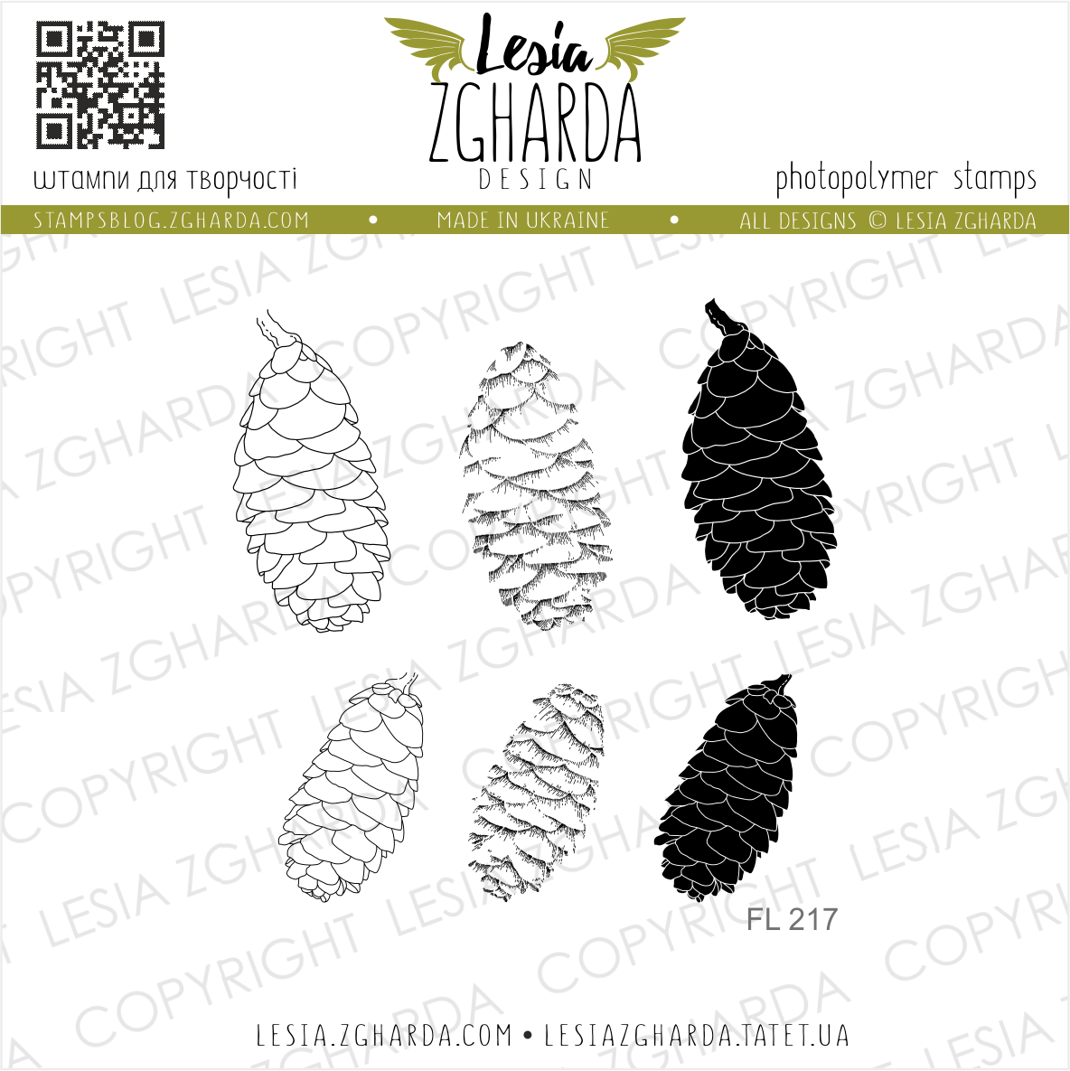 {FL217} Stamp Set "Spruce cones"