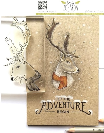 {FA114} Stamp "Deer in the scarf"