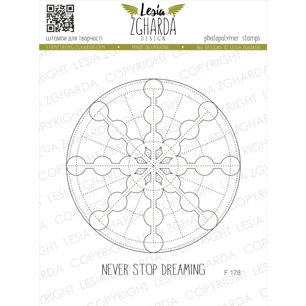 {F178} Stamp Set "Never stop dreaming | Large background snowflake with sentiments"
