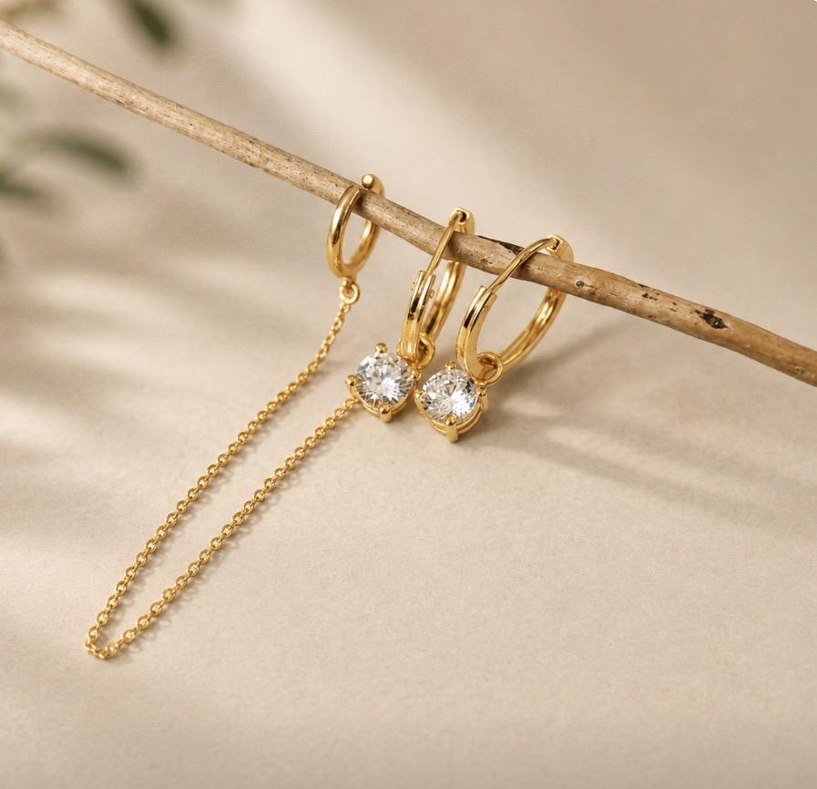Boucles d’oreilles creoles avec zircon