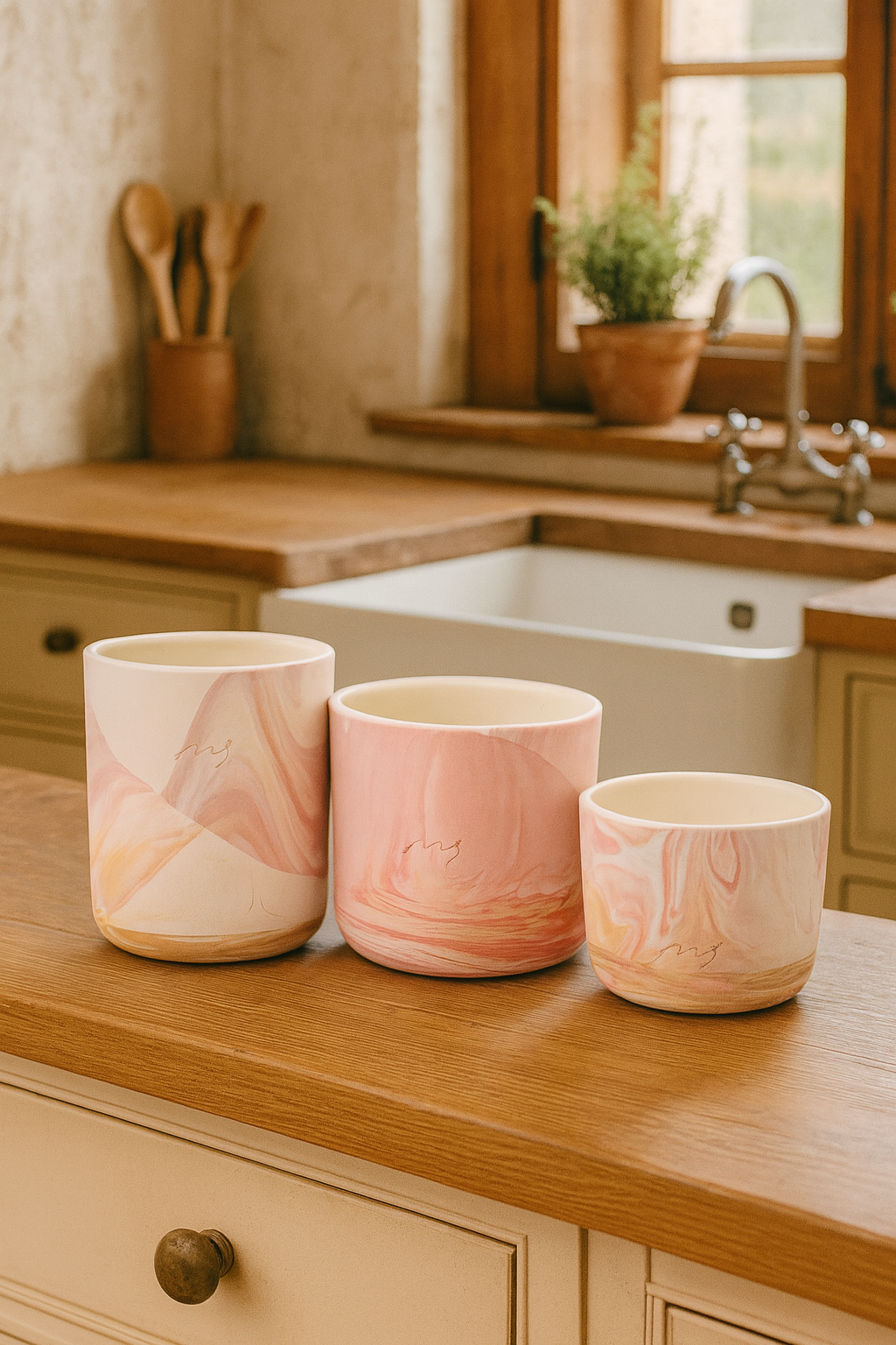 Marbling cup Pink