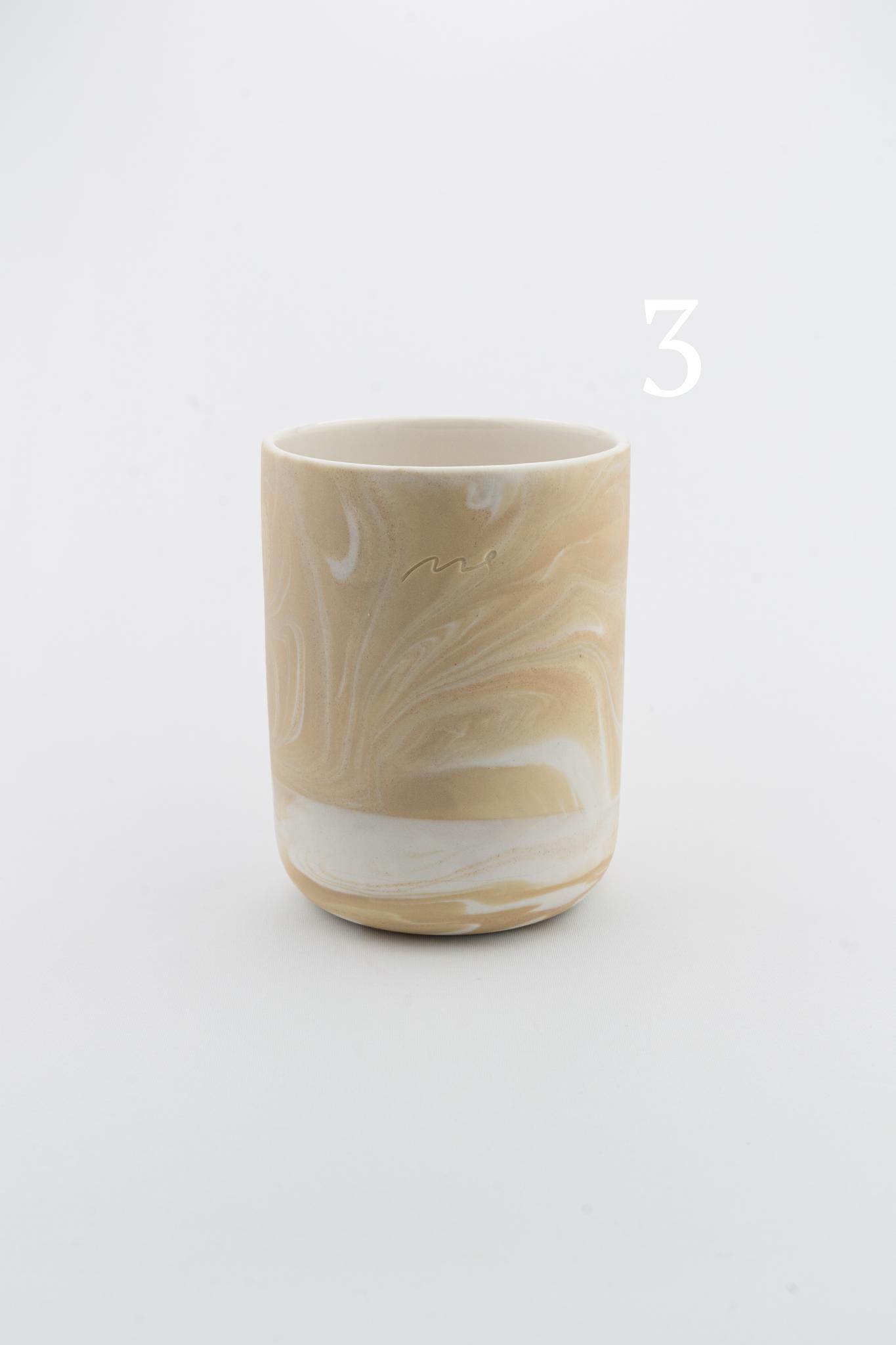 Marbling cup Beige