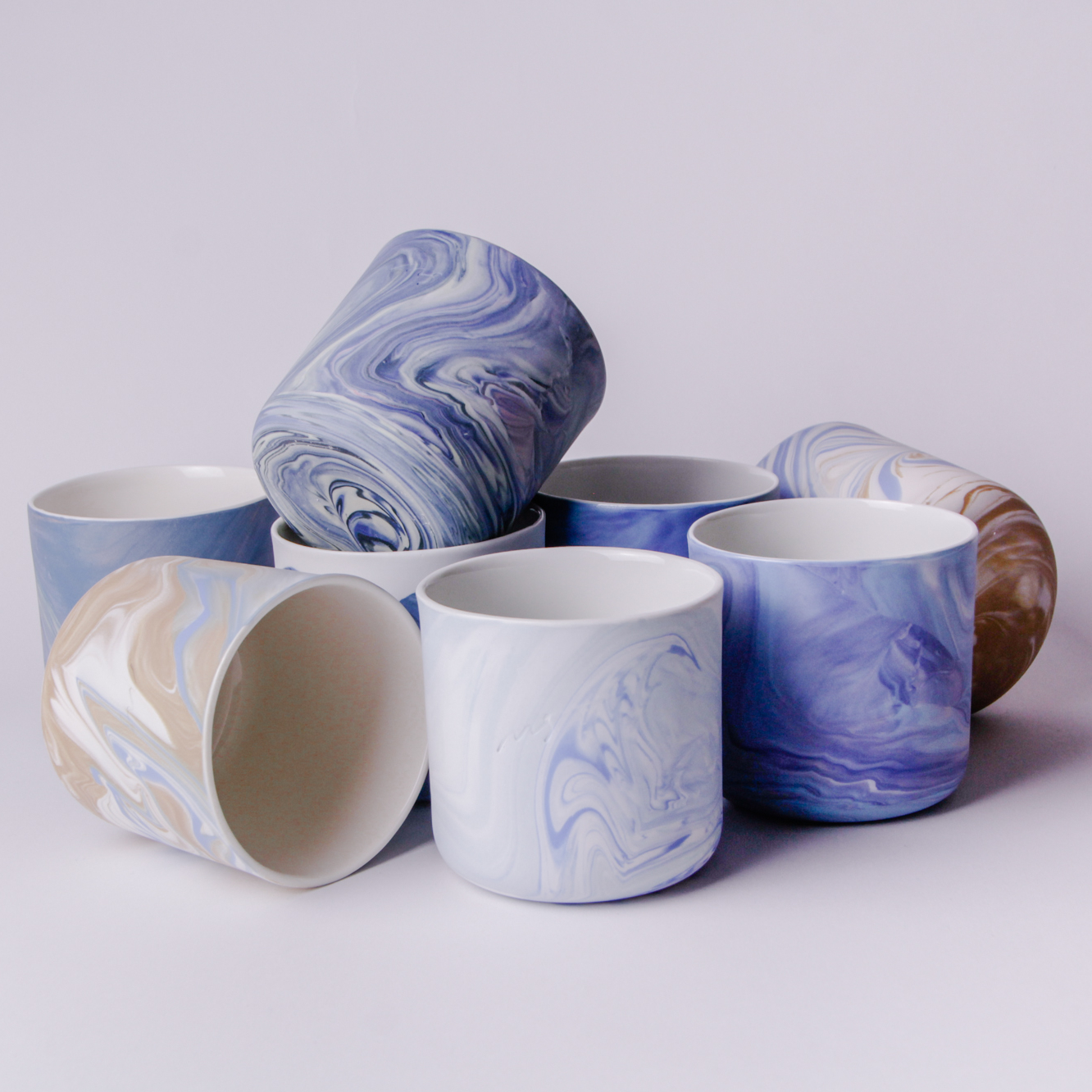 Marbling cup Blue