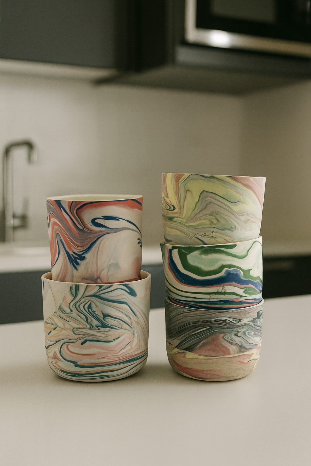 Marbling cup Multicolor