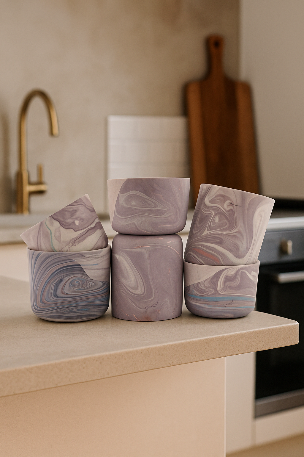 Marbling cup Purple