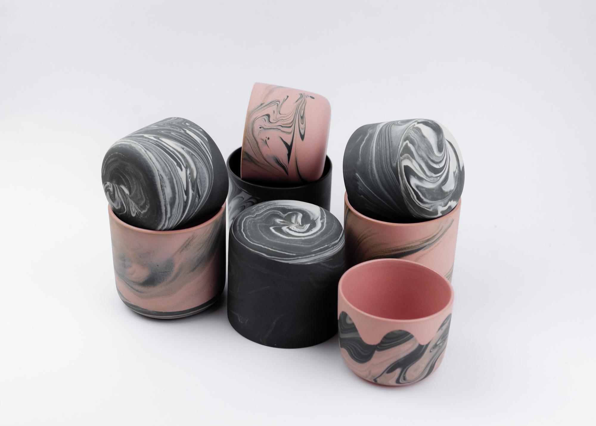 Monochrome collection cups