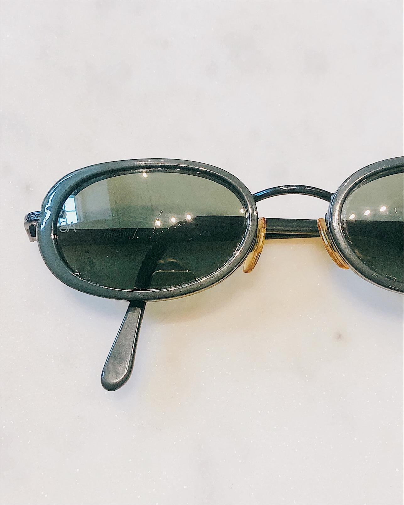 Giorgio armani vintage round sunglasses on sale