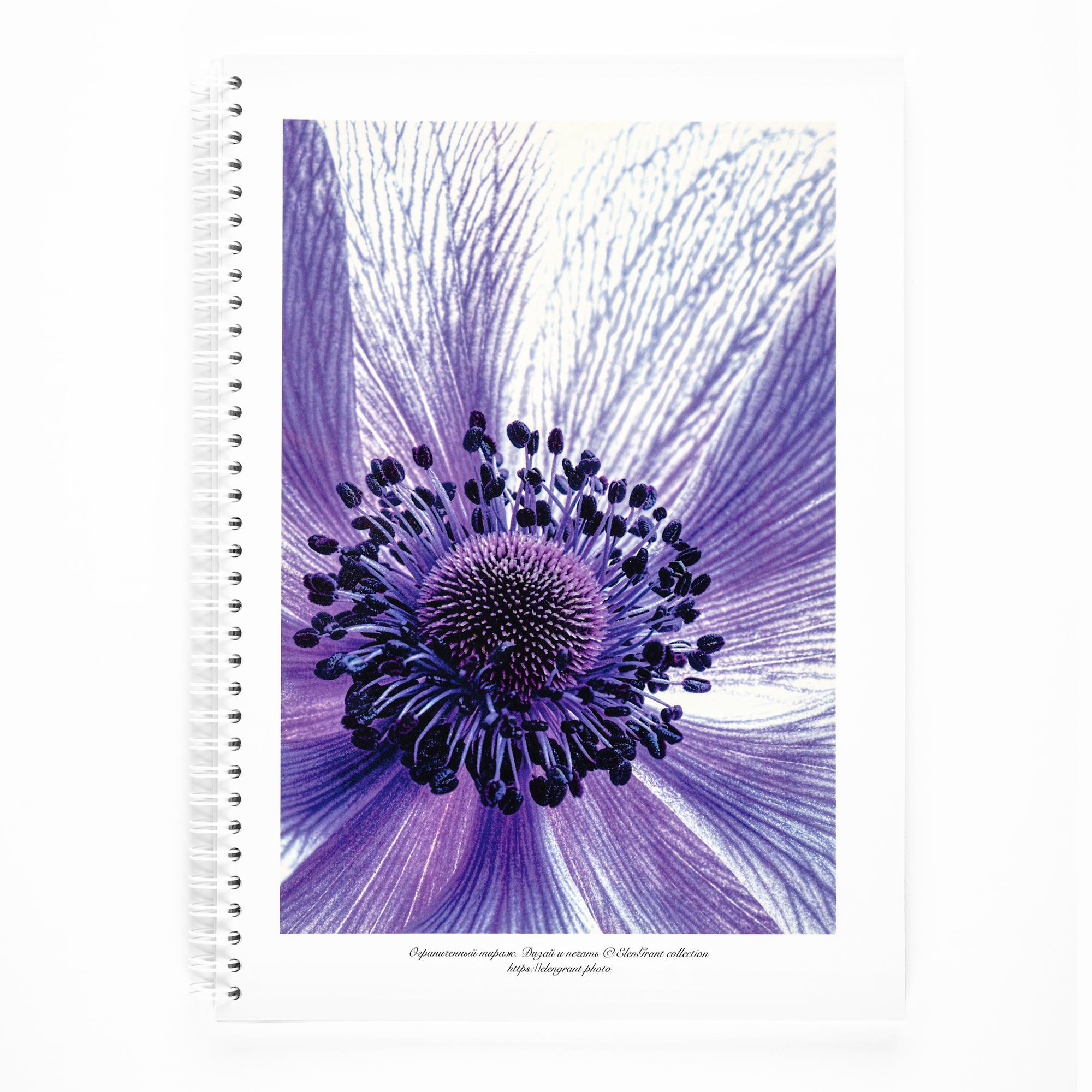 Checkered notebook "Violet flower"