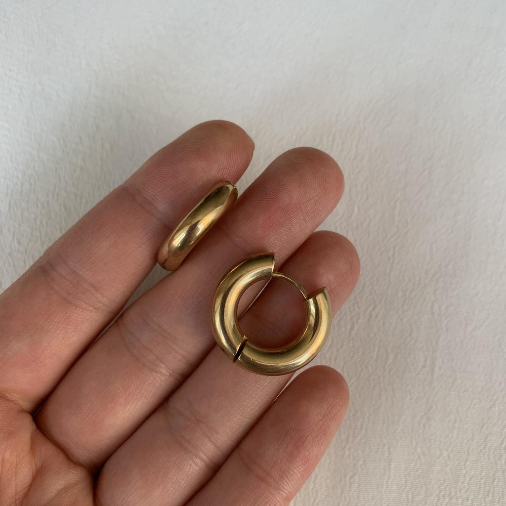 Серьги Кольца Base gold 22 мм