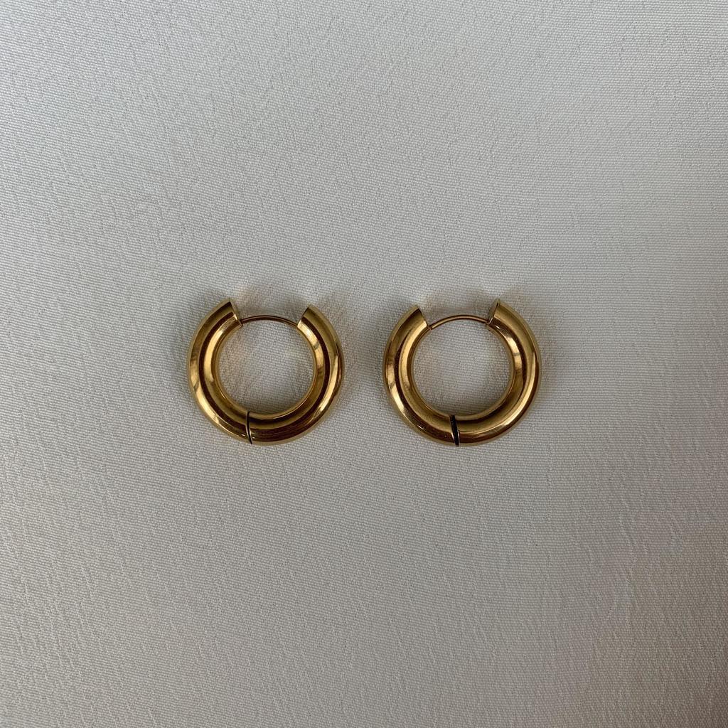 Серьги Кольца Base gold 22 мм