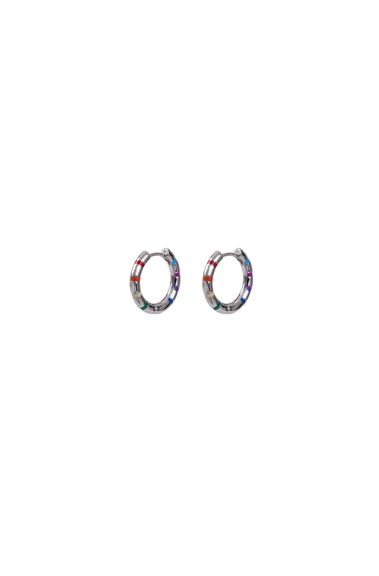 Серьги кольца Strip silver