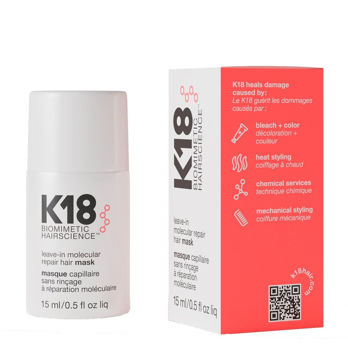 K18 маска несмываемая для молекулярного восстановления волос, 5 мл. Уход к18. Маска для волос молекулярное восстановление