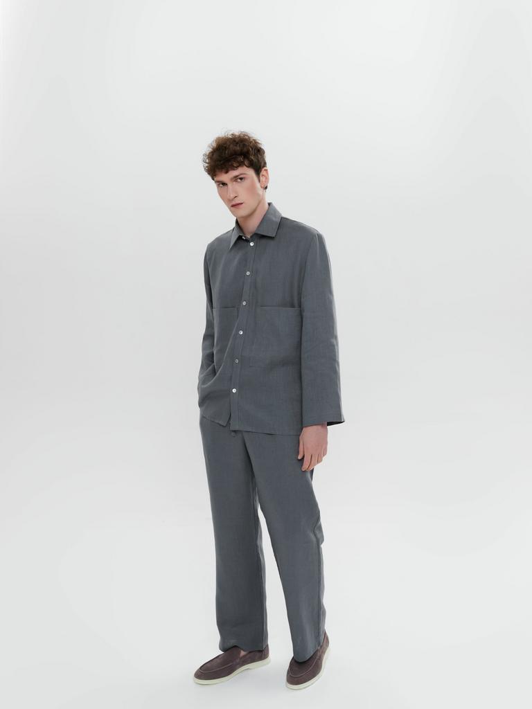 Костюм оверсайз з льону унісекс "Графіт"