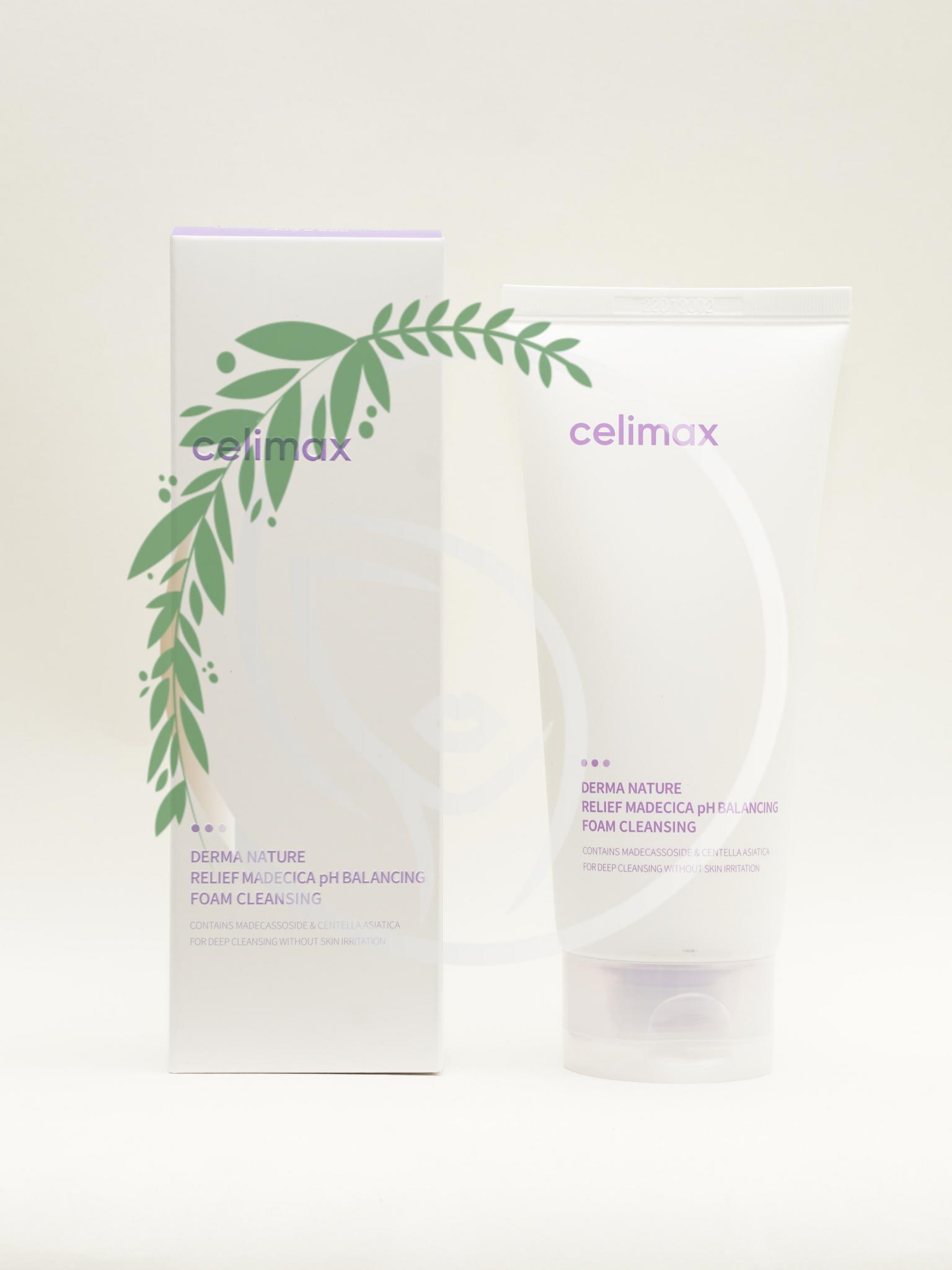 CELIMAX > Слабокислотная пенка для умывания Celimax Derma Nature Relief  Madecica pH Balancing Foam Cleansing 150ml купить в интернет-магазине