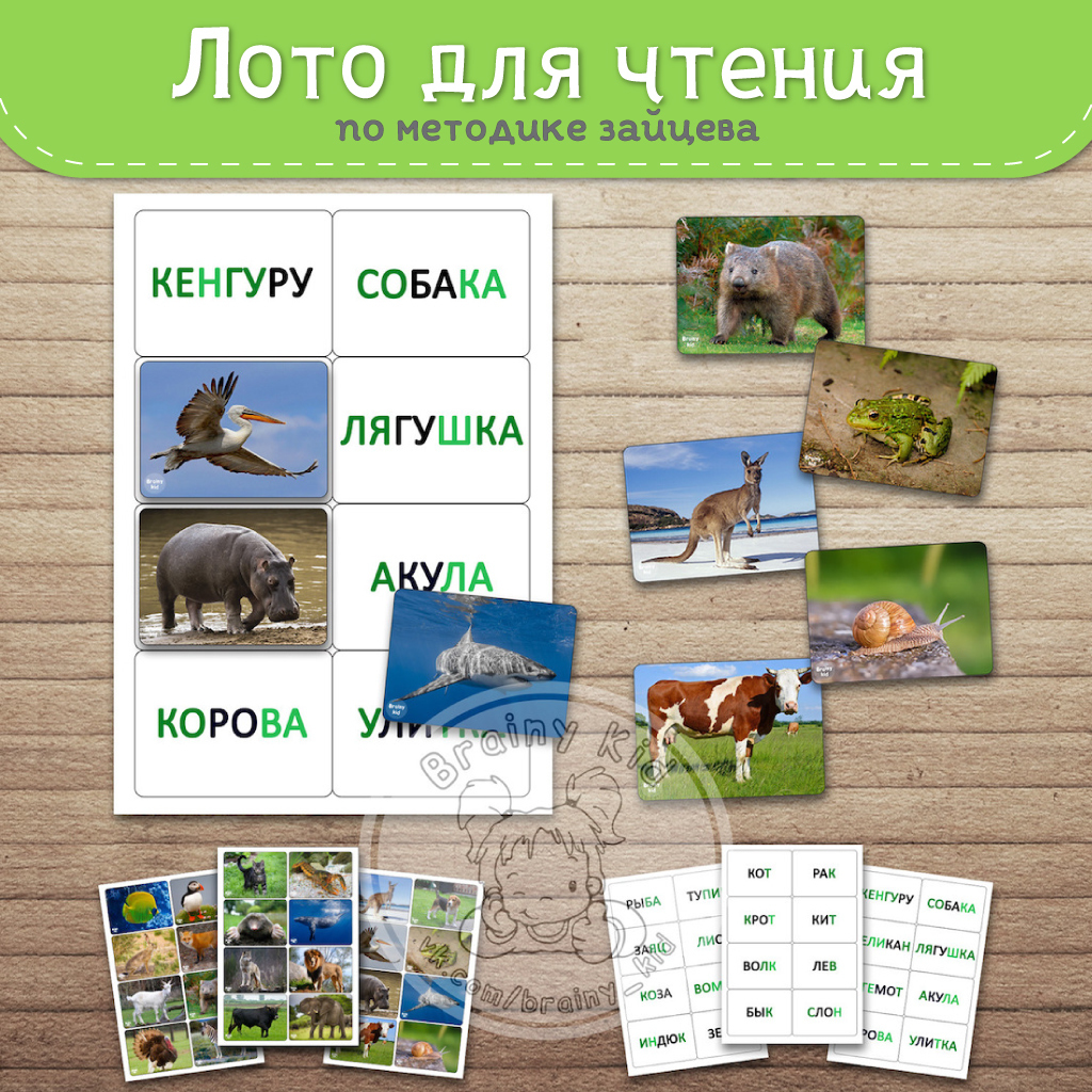 Карточки Зайцева для чтения