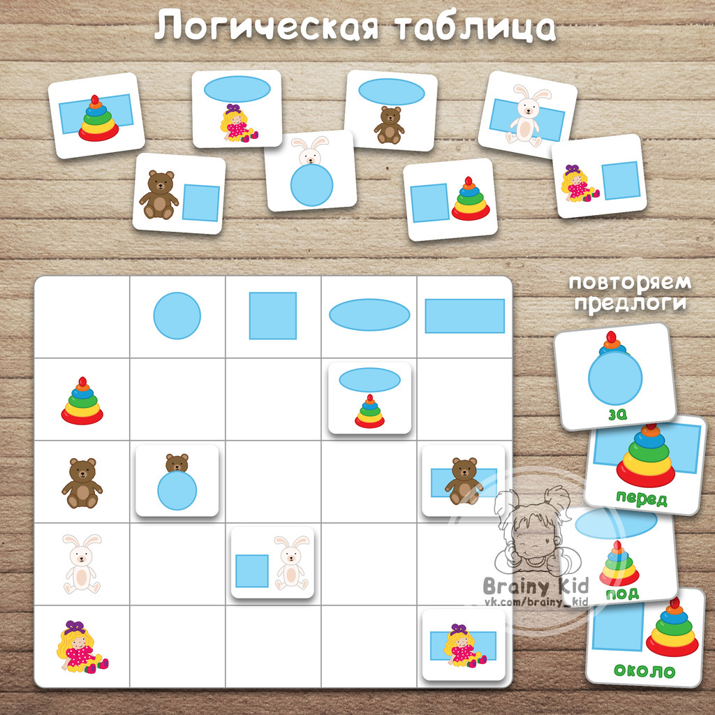 Логическая таблица [предлоги и геометрические фигуры]