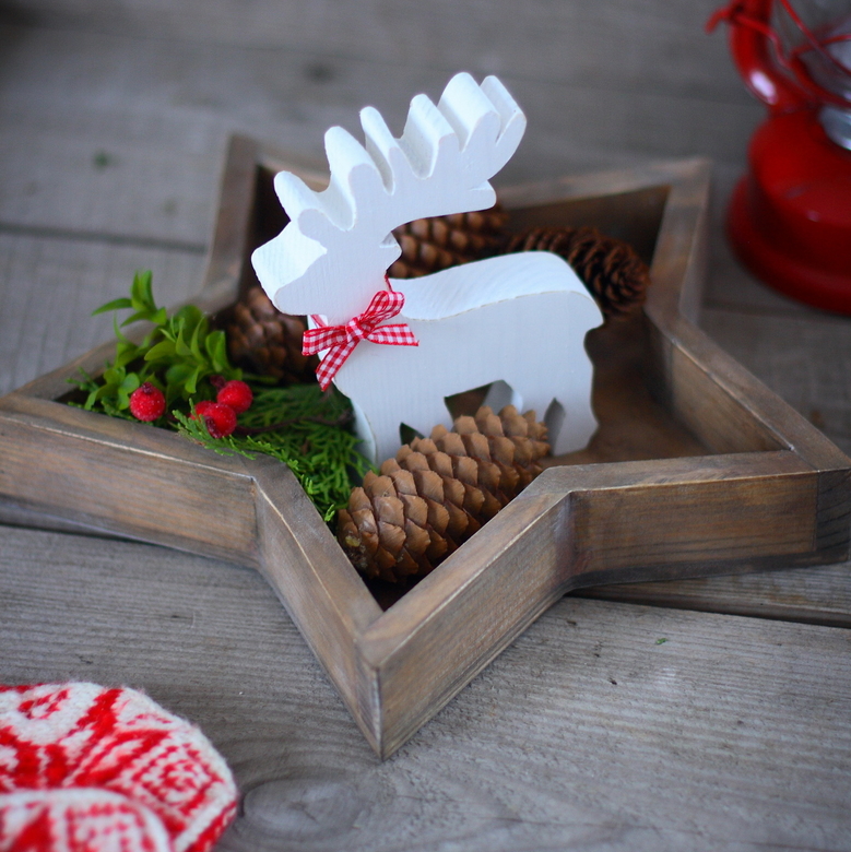 Піднос дерев'яний "Зірка" коричневий зістарений DreamWood