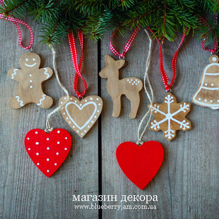 Підвіска ялинкова дерев'яна "Пряничний чоловічок" DreamWood