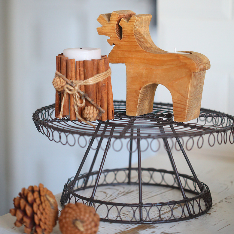 Подставка под торт металлическая коричневая