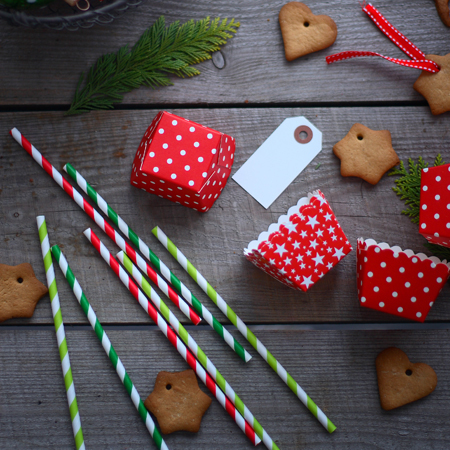 Трубочки бумажные тёмно-зелёные в полоску 10шт.