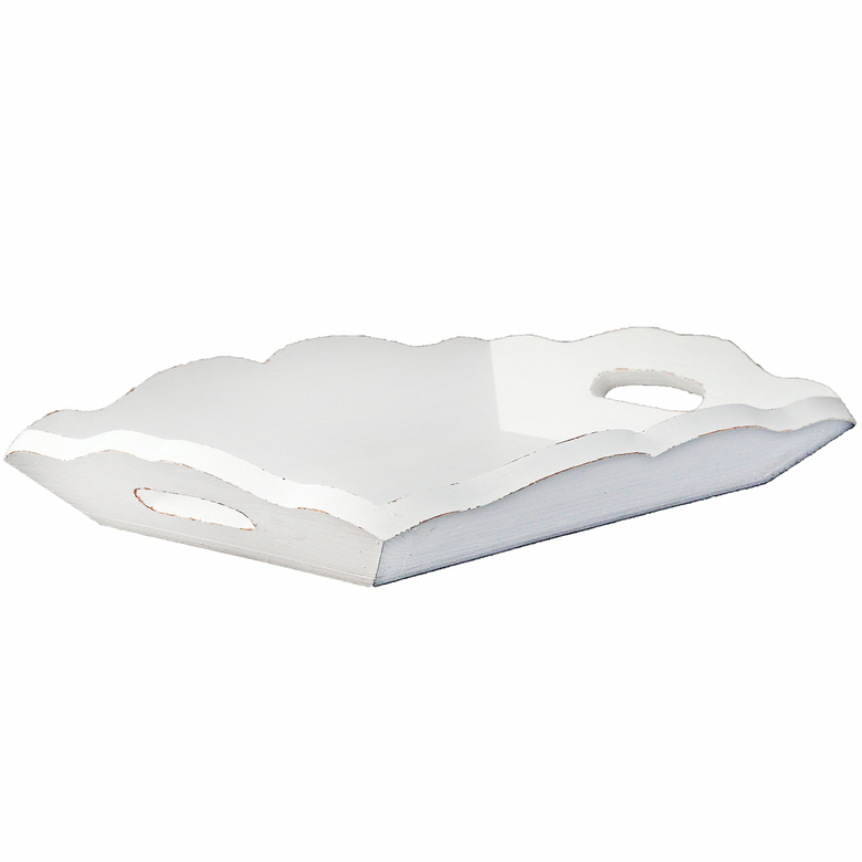 Поднос деревянный фигурный белый DreamWood