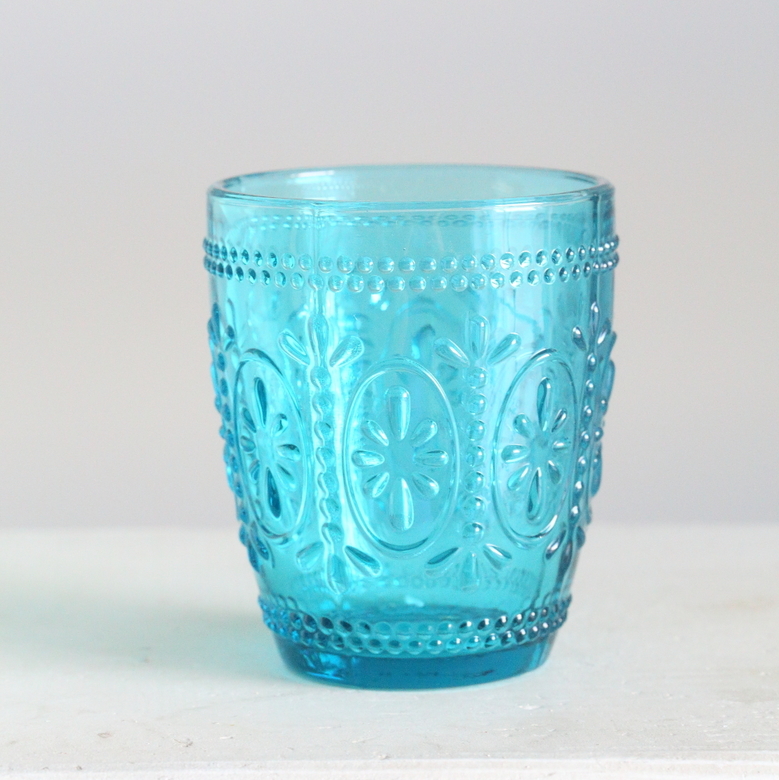 Стаканчик/вазочка скляний голубий 10см