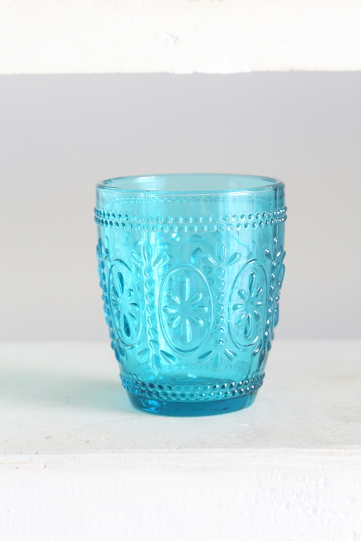 Стаканчик/вазочка скляний голубий 10см