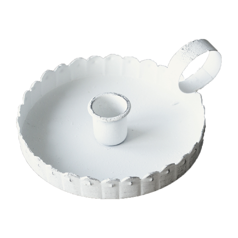 Підсвічник металевий круглий білий 12см VL Home