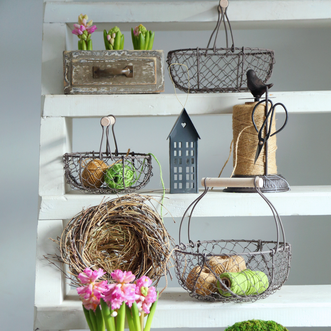 Корзинка металева овальна зістарена 24см Canea