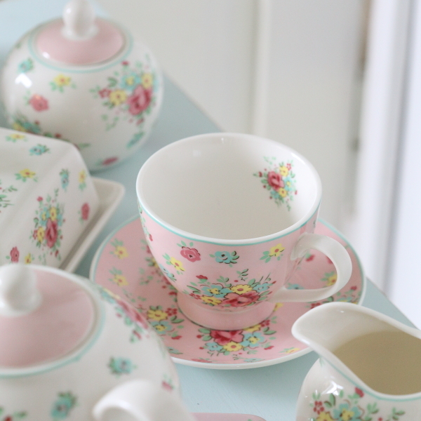 Чашка з блюдцем фарфорова Abby Isabelle Rose