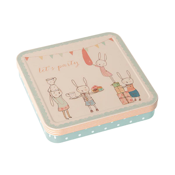 Набір святковий гірлянда+серветки+конфетті у металевій шкатулці Maileg